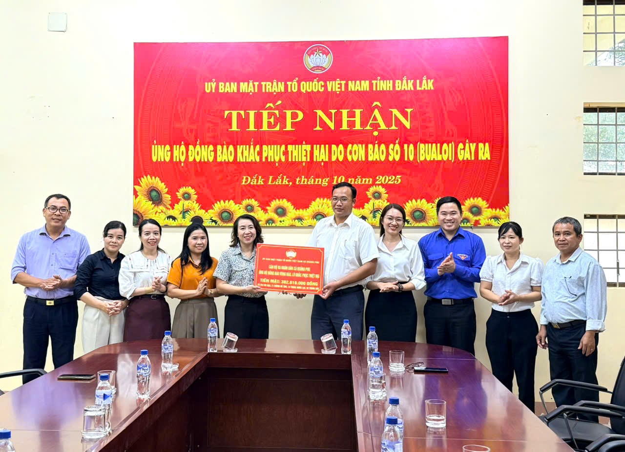 Xã Quảng Phú vận động hơn 1 tỷ 064 triệu đồng hỗ trợ nhân dân Đắk Lắk khắc phục hậu quả thiên tai